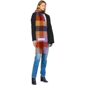 Acne Alpaca Scarf in Brown/Purple